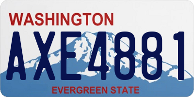 WA license plate AXE4881