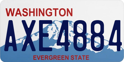 WA license plate AXE4884