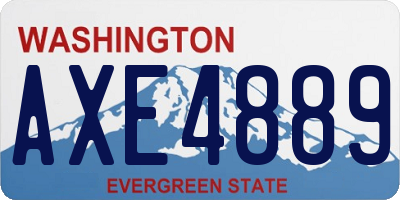 WA license plate AXE4889