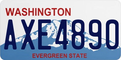 WA license plate AXE4890