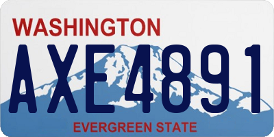 WA license plate AXE4891