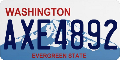 WA license plate AXE4892