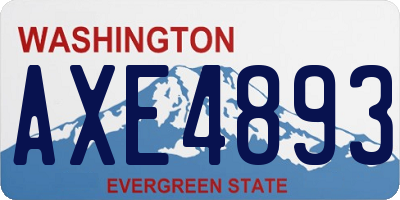 WA license plate AXE4893