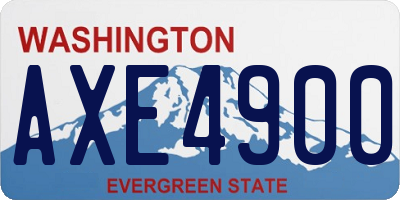 WA license plate AXE4900