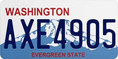 WA license plate AXE4905