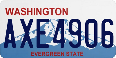 WA license plate AXE4906