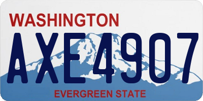WA license plate AXE4907