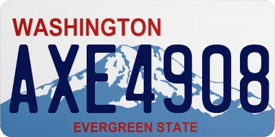 WA license plate AXE4908
