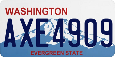 WA license plate AXE4909