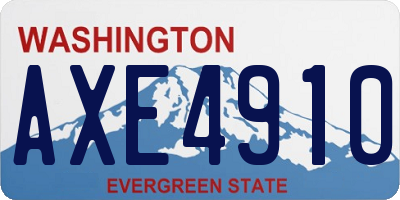 WA license plate AXE4910