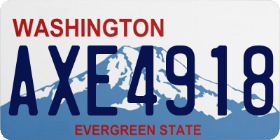 WA license plate AXE4918