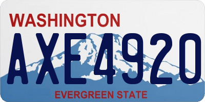 WA license plate AXE4920