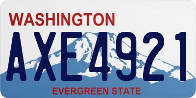 WA license plate AXE4921