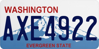 WA license plate AXE4922