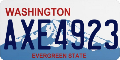 WA license plate AXE4923