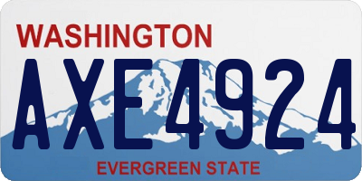 WA license plate AXE4924