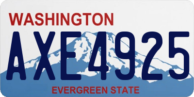 WA license plate AXE4925
