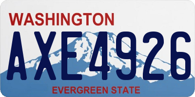 WA license plate AXE4926