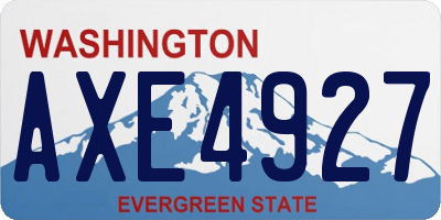WA license plate AXE4927