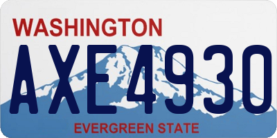 WA license plate AXE4930