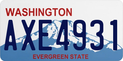 WA license plate AXE4931