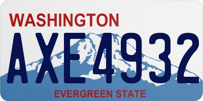 WA license plate AXE4932
