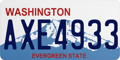 WA license plate AXE4933