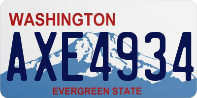WA license plate AXE4934