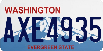 WA license plate AXE4935