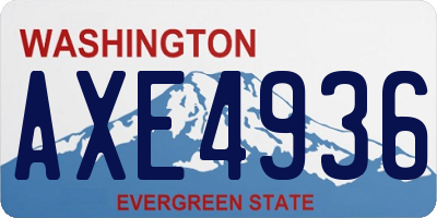 WA license plate AXE4936