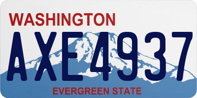 WA license plate AXE4937