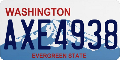 WA license plate AXE4938