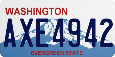 WA license plate AXE4942