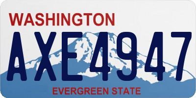 WA license plate AXE4947