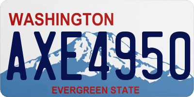 WA license plate AXE4950