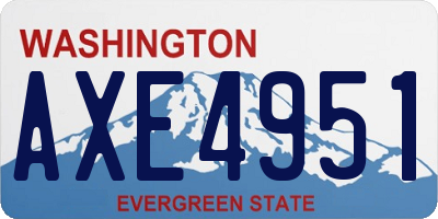 WA license plate AXE4951