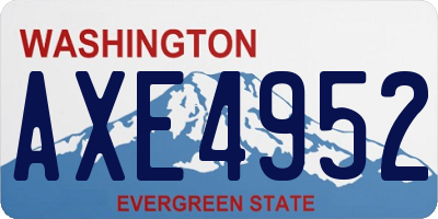 WA license plate AXE4952