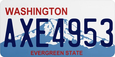 WA license plate AXE4953