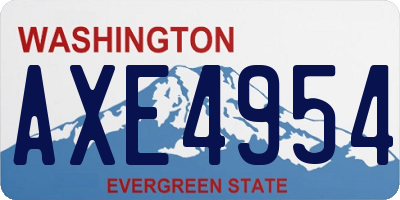 WA license plate AXE4954