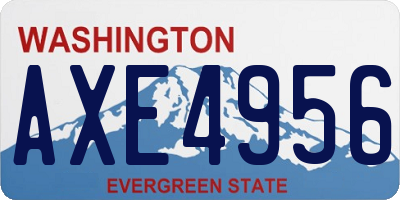 WA license plate AXE4956