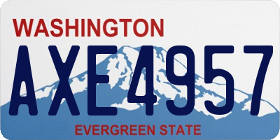 WA license plate AXE4957