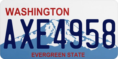 WA license plate AXE4958