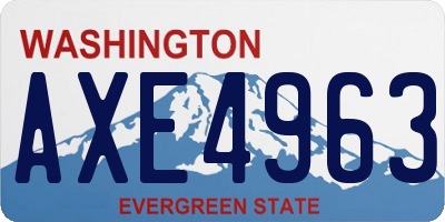 WA license plate AXE4963
