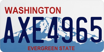 WA license plate AXE4965