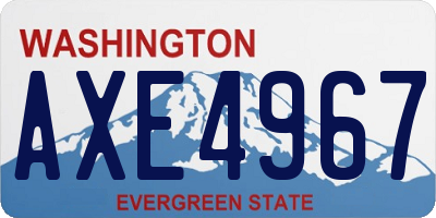 WA license plate AXE4967