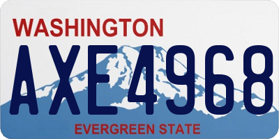 WA license plate AXE4968