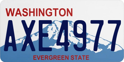 WA license plate AXE4977