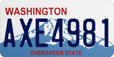 WA license plate AXE4981