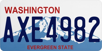 WA license plate AXE4982