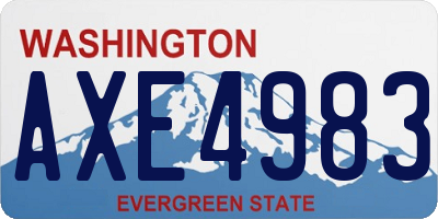 WA license plate AXE4983
